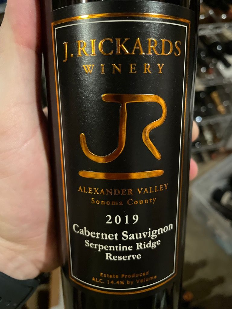 2019 J. Rickards Cabernet Sauvignon Serpentine Ridge Reserve, USA ...