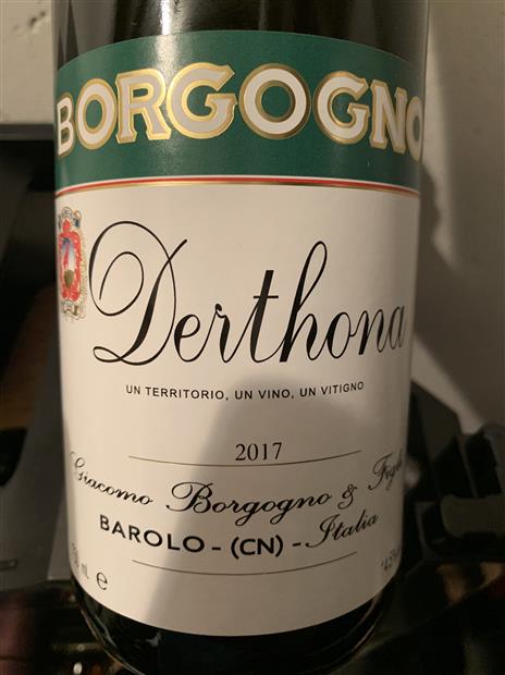 2017 Giacomo Borgogno Figli Derthona Italy Piedmont Colli 