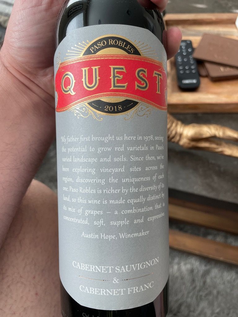 2018 Quest, USA, California, Central Coast, Paso Robles CellarTracker