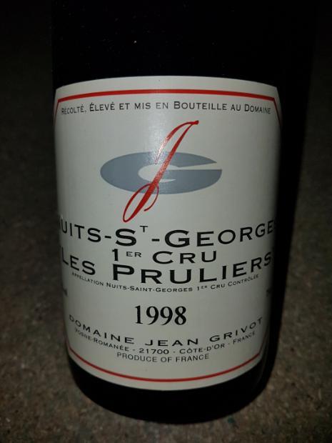 1998 Domaine Jean Grivot Nuits St. Georges 1er Cru Les Pruliers