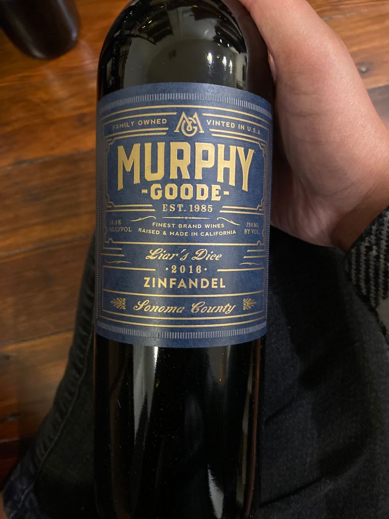 2016 MurphyGoode Zinfandel Liar's Dice, USA, California, Sonoma County