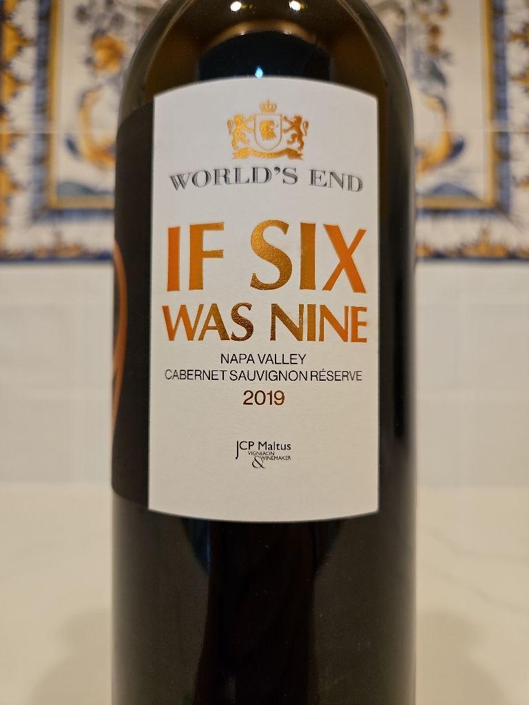 カーテキーラ　「エンド　オブ　ザ　ワールド」 2019 World's End Cabernet Sauvignon If Six Was Nine Reserve
