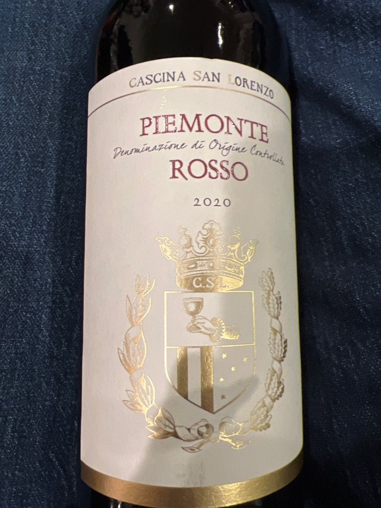 2020 Cascina San Lorenzo Piemonte Rosso, Italy, Piedmont, Piemonte DOC