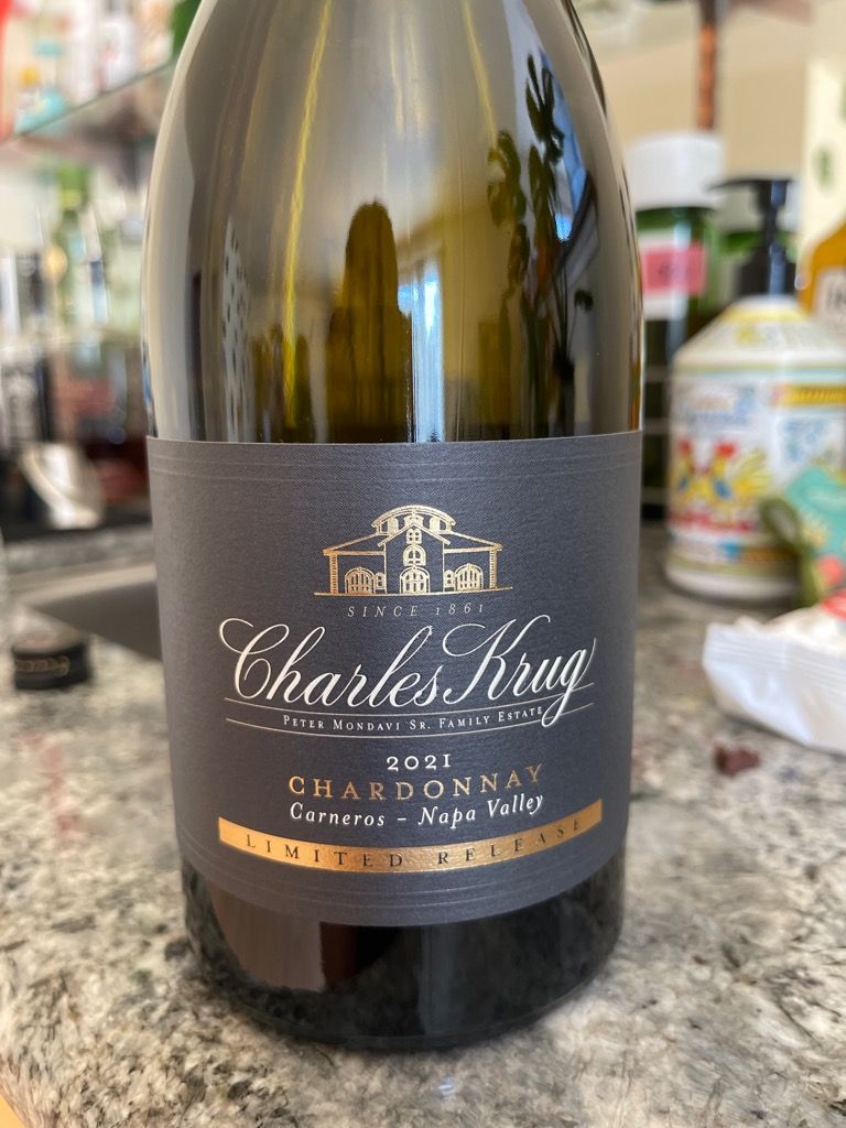 2021 Charles Krug Winery (Peter Mondavi Family) Chardonnay Limited ...