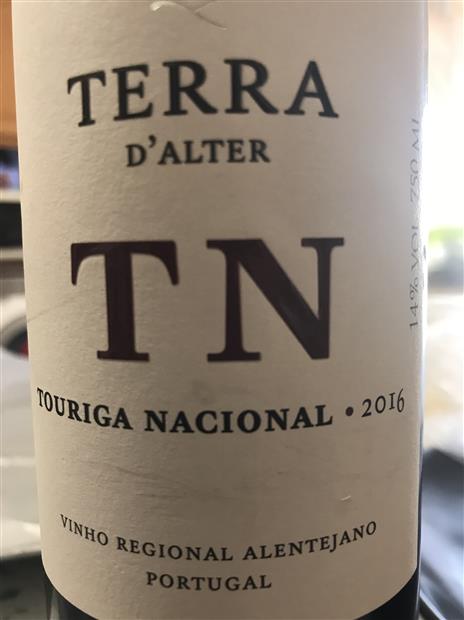 2015 Terras Dalter Touriga Nacional Terra Dalter Portugal Alentejano Vinho Regional