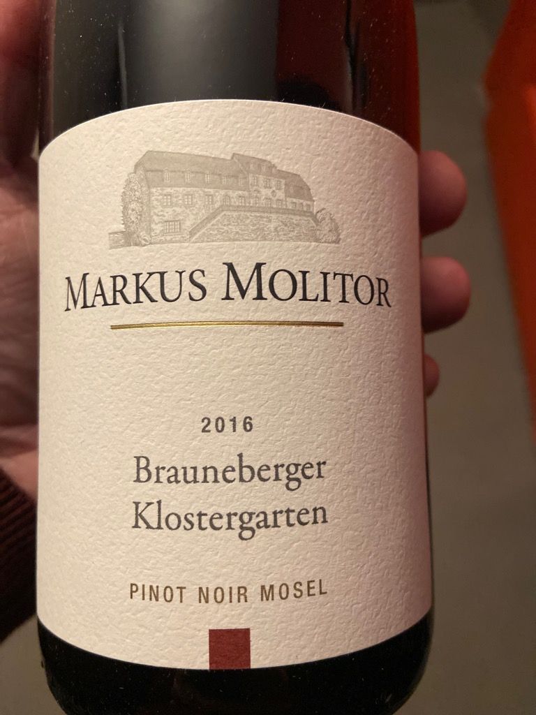 2017 Markus Molitor Brauneberger Klostergarten Pinot Noir, Germany ...