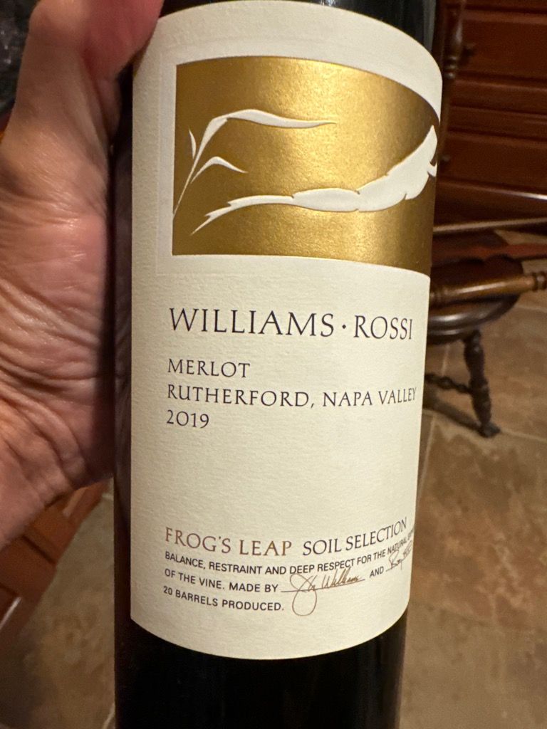 2018 Frog's Leap Merlot Williams Rossi Vineyard - CellarTracker