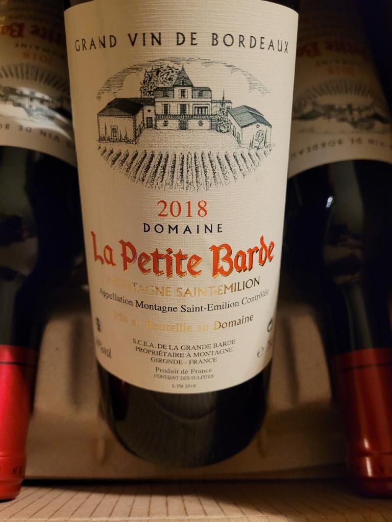 2018 Domaine la Petite Barde, France, Bordeaux, Libournais, Montagne-St ...