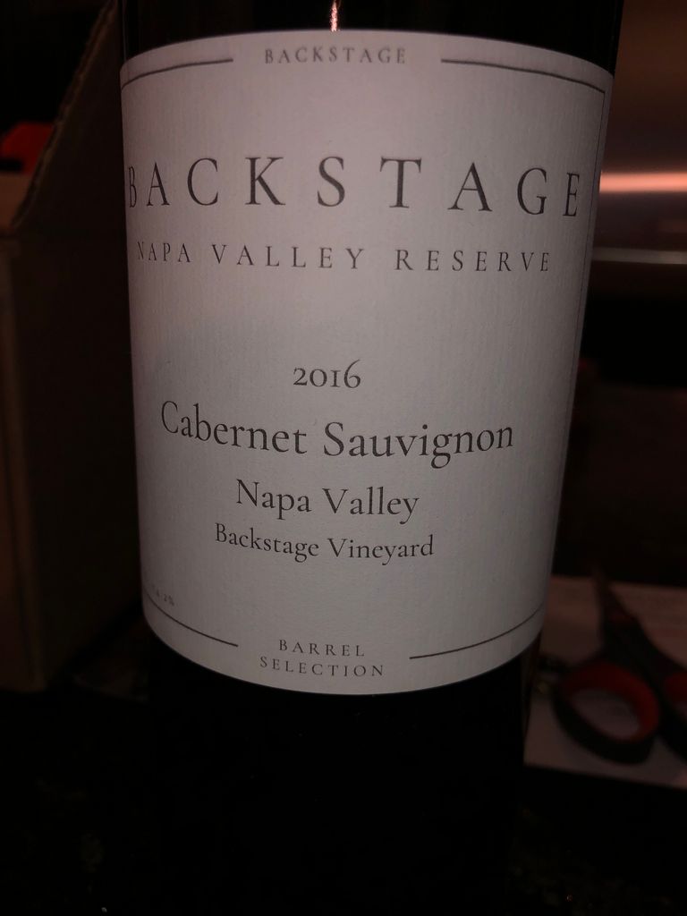 2017 Backstage Cabernet Sauvignon, USA, California, Napa Valley ...