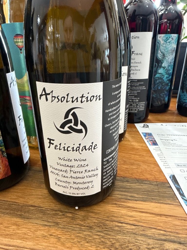 2024 Absolution Cellars Felicidade Pierce Ranch, USA, California ...