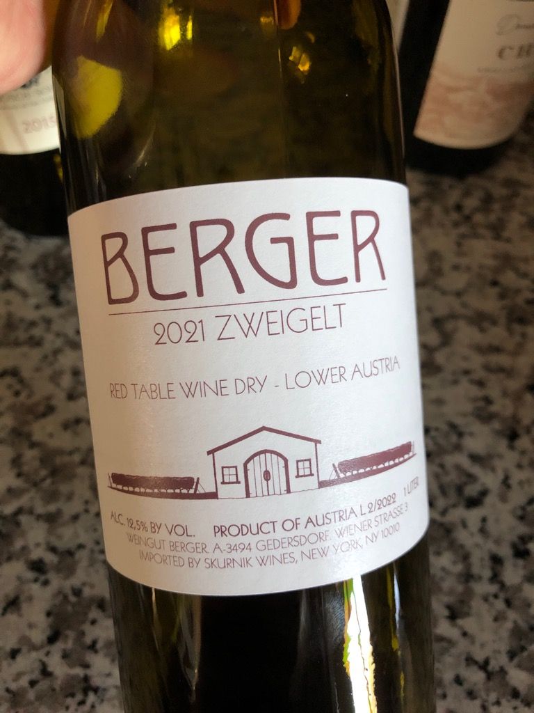 2021 Weingut Berger Zweigelt, Austria, Niederösterreich, Kremstal