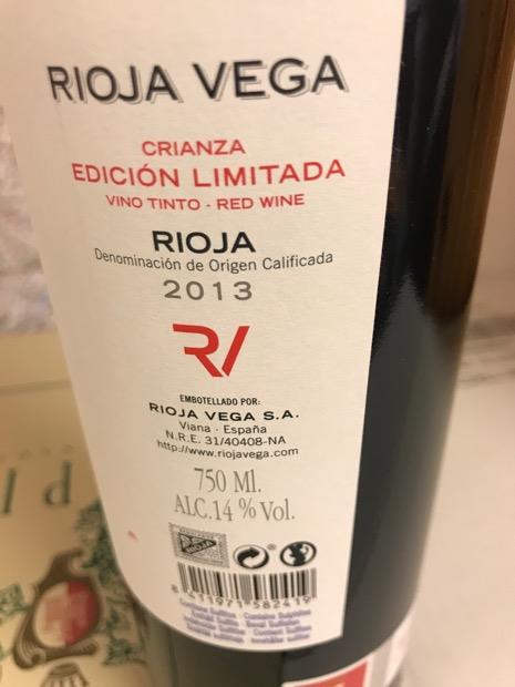 Vino Tinto Rioja Vega Crianza 750 Ml