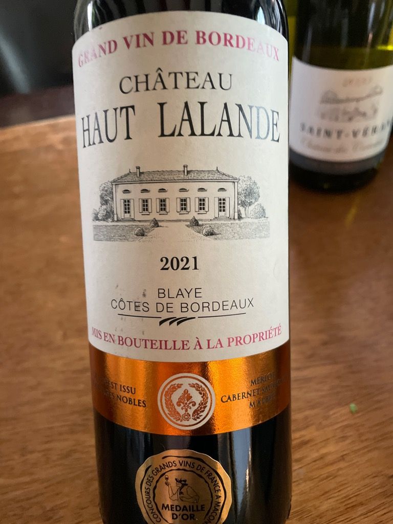 2021 Château Haut Lalande Blaye Côtes de Bordeaux, France, Bordeaux, Blaye Côtes de Bordeaux