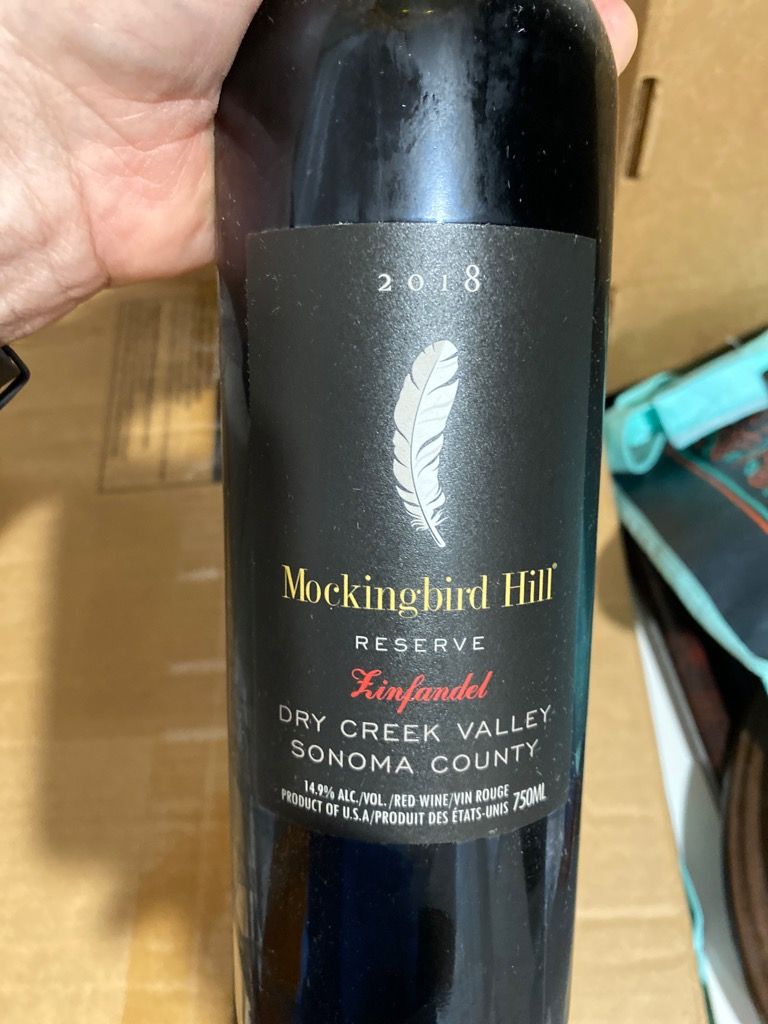 2018 Mockingbird Hill Zinfandel Reserve, USA, California, Sonoma County, Dry Creek Valley