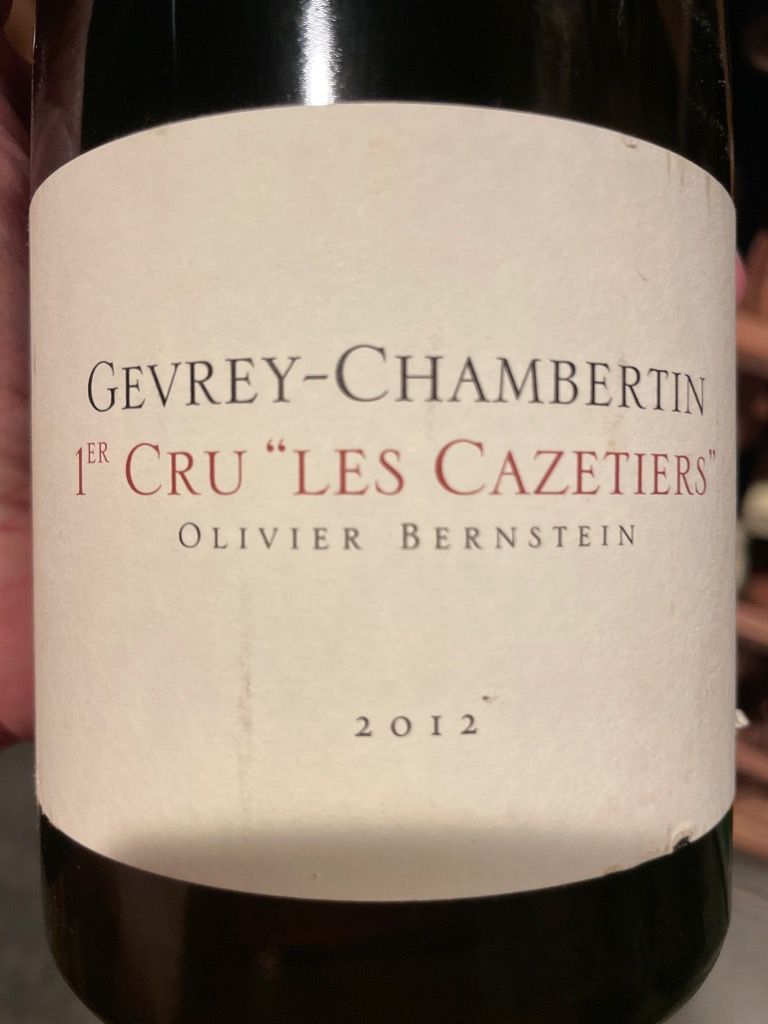 2012 Olivier Bernstein Gevrey-Chambertin 1er Cru Les Cazetiers