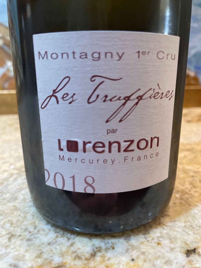 2019 Bruno Lorenzon Montagny 1er Cru Les Truffières Blanc, France ...