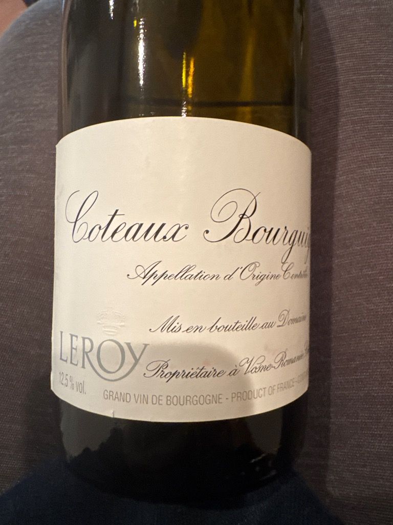 ワイン Domaine Leroy Coteaux Bourguignons Blanc 2021 Domaine Leroy Coteaux Bourguignons Blanc - CellarTracker
