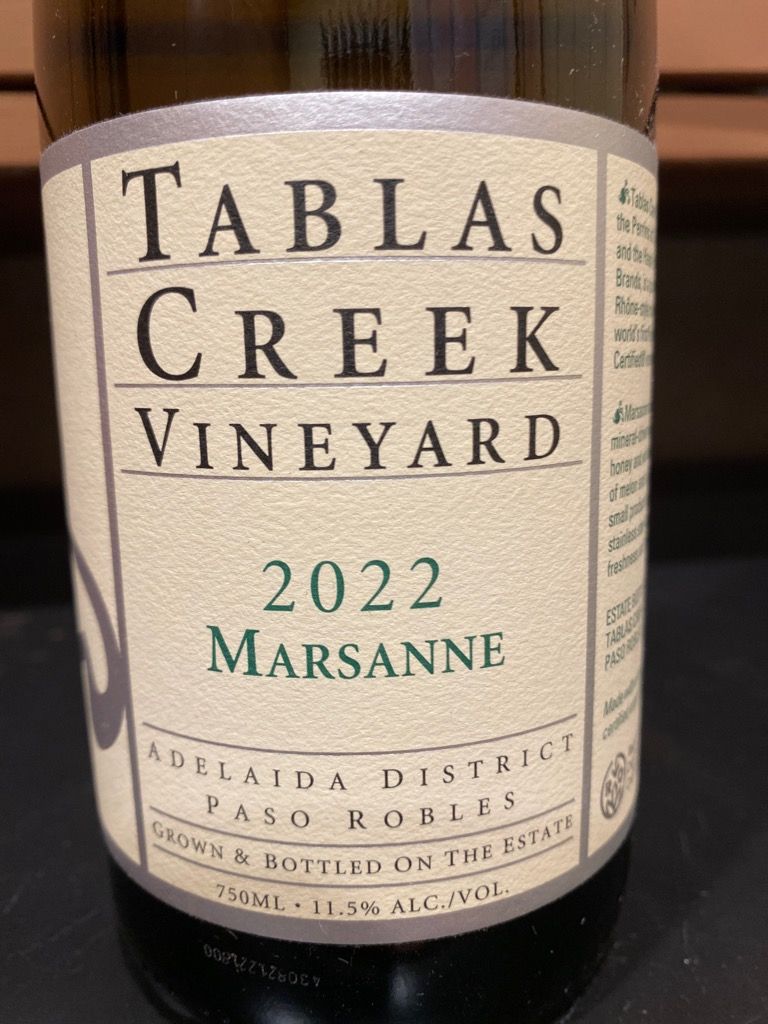 2022 Tablas Creek Marsanne, USA, California, Central Coast, Paso Robles