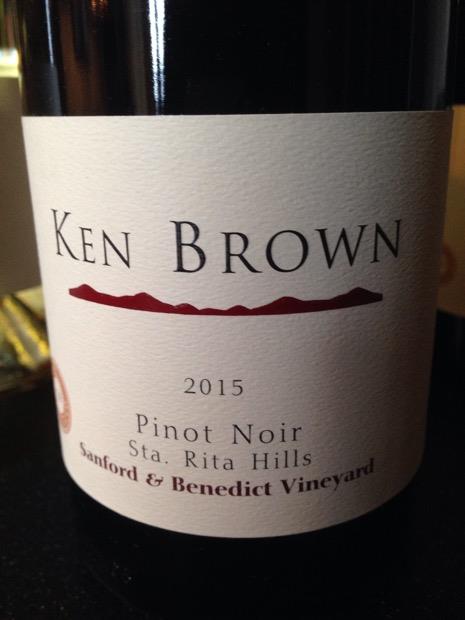 2015 Ken Brown Pinot Noir Sanford & Benedict Vineyard Sta. Rita Hills ...
