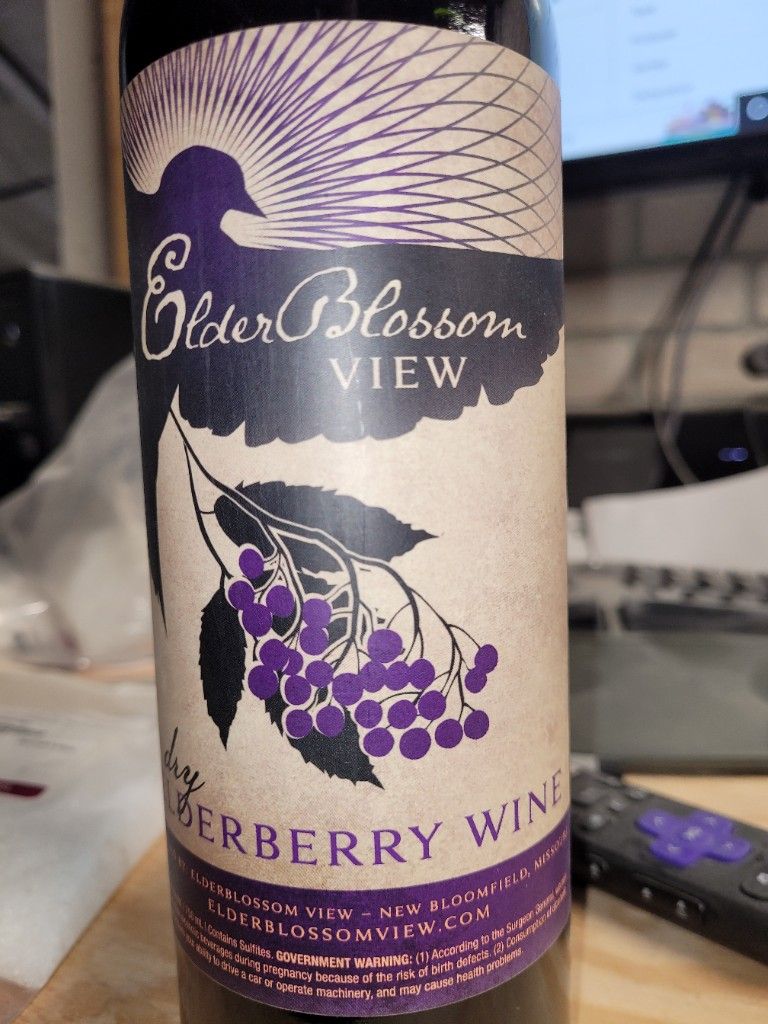 NV Elder Blossom View Elderberry Dry Elderberry Wine, USA, Missouri