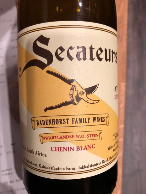 2018 Badenhorst Family Wines Chenin Blanc Secateurs South