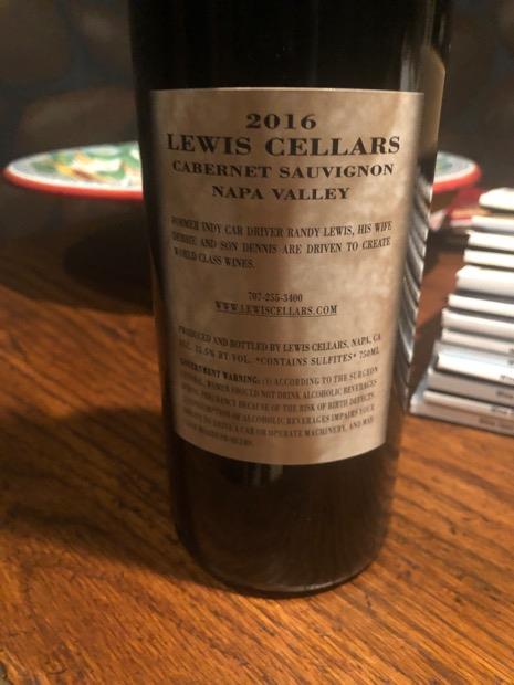 2016 Lewis Cellars Cabernet Sauvignon Hillstone Vineyard, USA