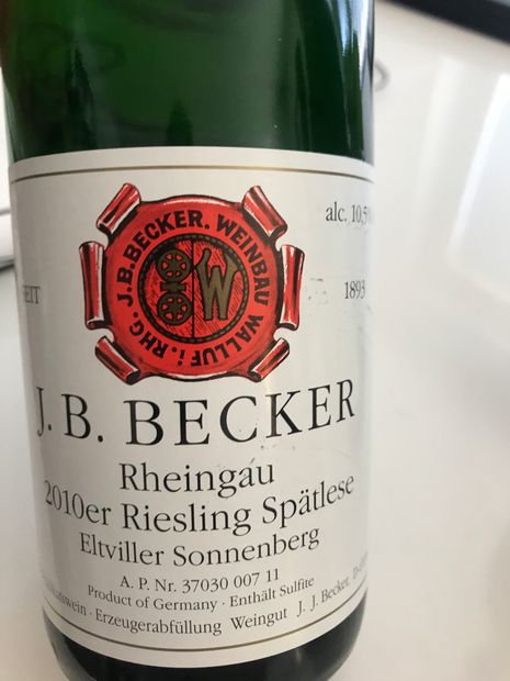 2009 J.B. Becker Eltviller Sonnenberg Riesling Spätlese, Germany ...