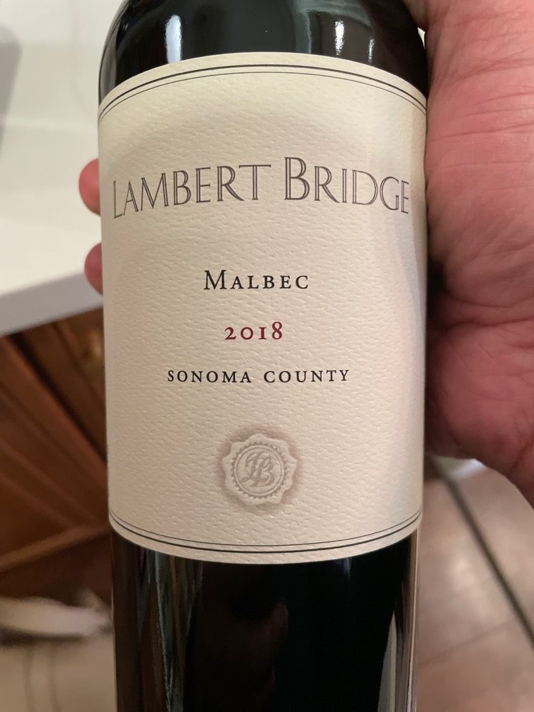 2018 Lambert Bridge Malbec, USA, California, Sonoma County - CellarTracker