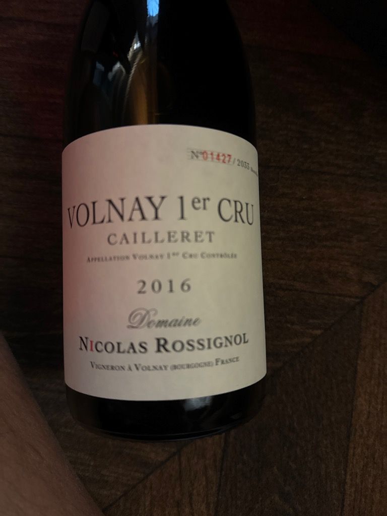 2016 Nicolas Rossignol Volnay 1er Cru Caillerets - CellarTracker