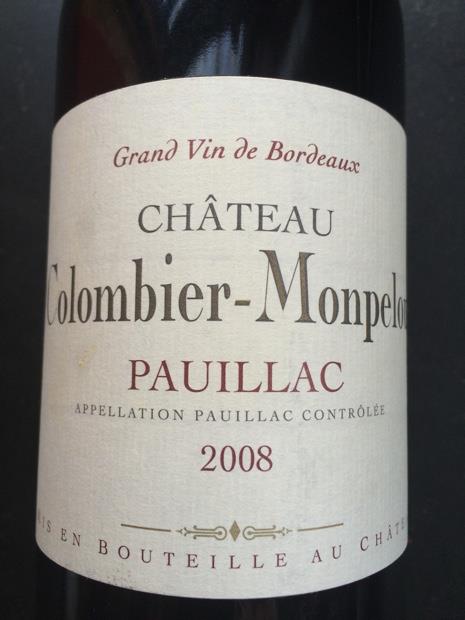 Chateau columbier monpelou pauillac glass 750ml (649944131533)