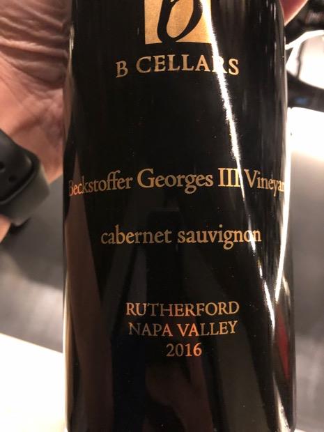 2016 B Cellars Cabernet Sauvignon Beckstoffer Missouri Hopper Vineyard ...