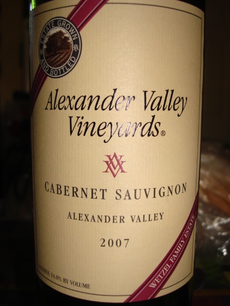 2007 Alexander Valley Vineyards Cabernet Sauvignon, USA, California ...