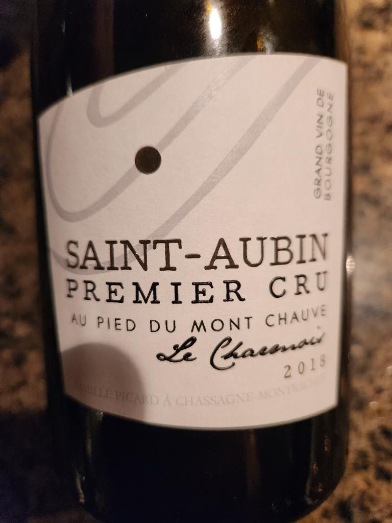 2018 Au Pied du Mont Chauve SaintAubin 1er Cru Le Charmois Blanc, France, Burgundy, Côte de