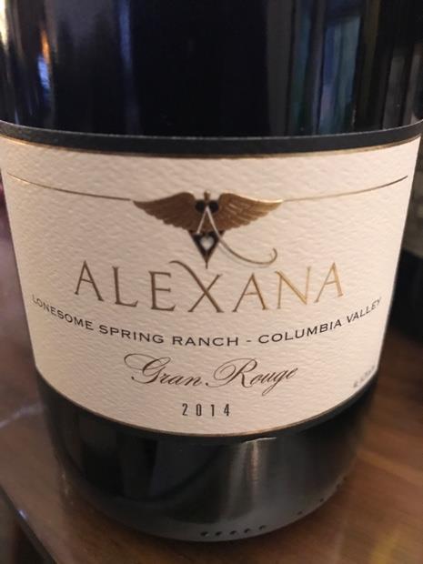 2014 Alexana Gran Rouge Lonesome Spring Ranch, USA, Oregon, Columbia ...