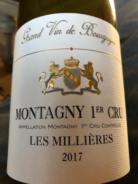 2017 Vignerons De Buxy Montagny 1er Cru Les Millieres Blanc, France ...