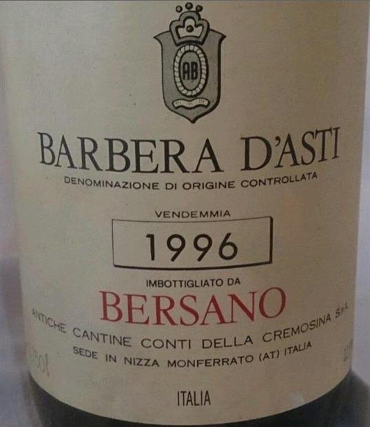 Bersano Barbera d'Asti バルベーラ1988年750ml 【公式通販】