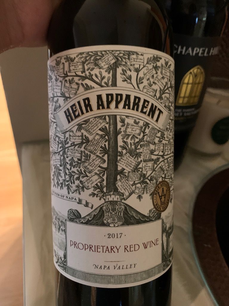 2017 Heir Apparent Proprietary Red Wine, USA, California, Napa Valley ...