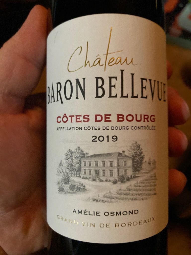 2019 Château Baron Bellevue Côtes de Bourg, France, Bordeaux, Côtes de