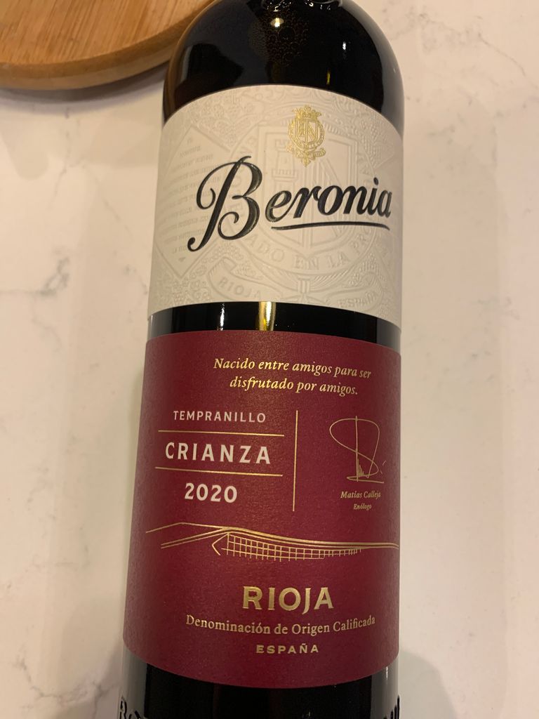 2020 Bodegas Beronia Rioja Crianza, Spain, La Rioja, Rioja - CellarTracker