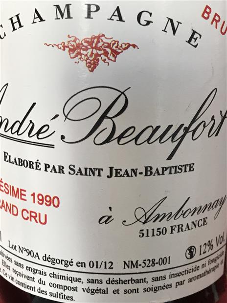 1990 André Beaufort Champagne Brut Millésimé - CellarTracker