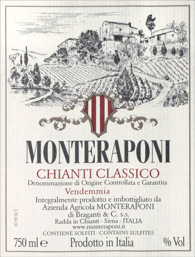 2018 Monteraponi Chianti Classico Italy Tuscany Chianti Chianti