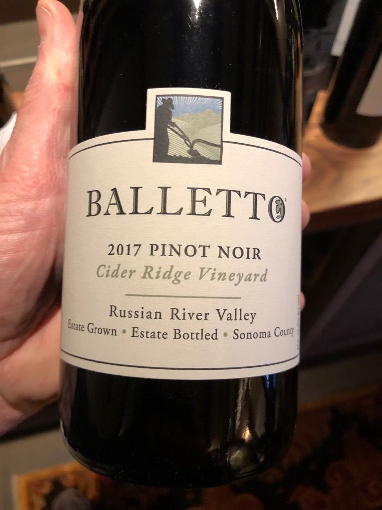 2017 Balletto Vineyards Pinot Noir Cider Ridge Vineyard, USA ...
