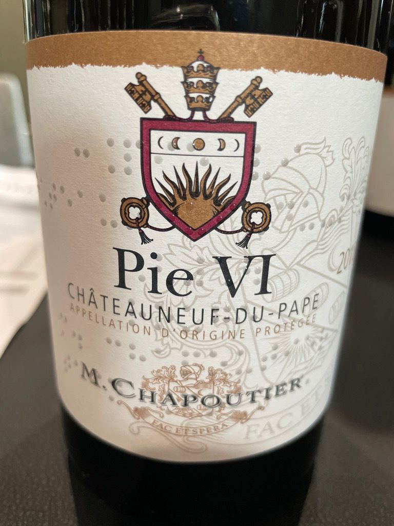 2018 M. Chapoutier Châteauneuf-du-Pape Pie VI, France, Rhône, Southern ...