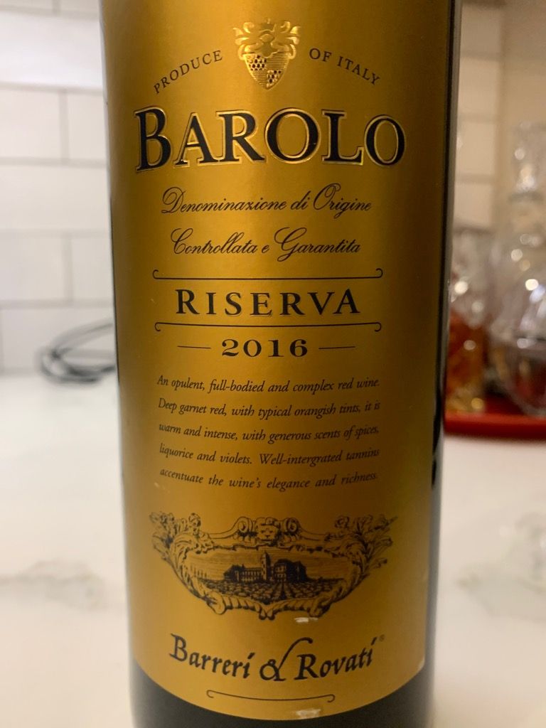 2016 Barreri & Rovati Barolo Riserva - CellarTracker