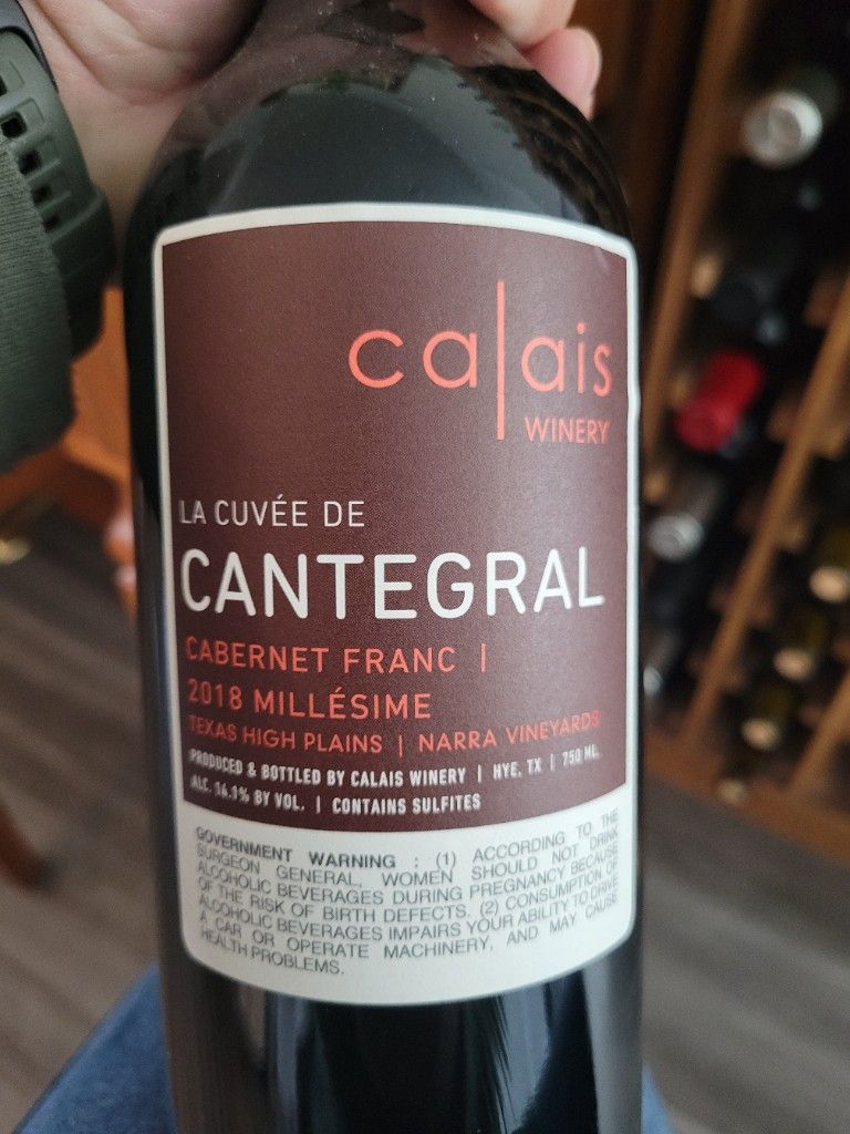 2018 Calais Winery Franc La Cuvée De Cantegral Narra Vineyards