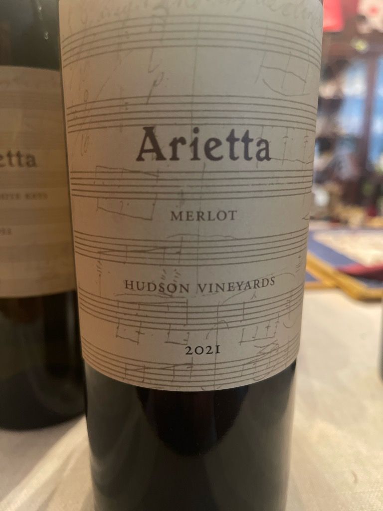 2019 Arietta Merlot Hudson Vineyards - CellarTracker
