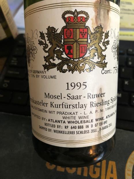 1995 Fritz Zimmer Bernkasteler Kurfürstlay Spätlese Mosel Saar