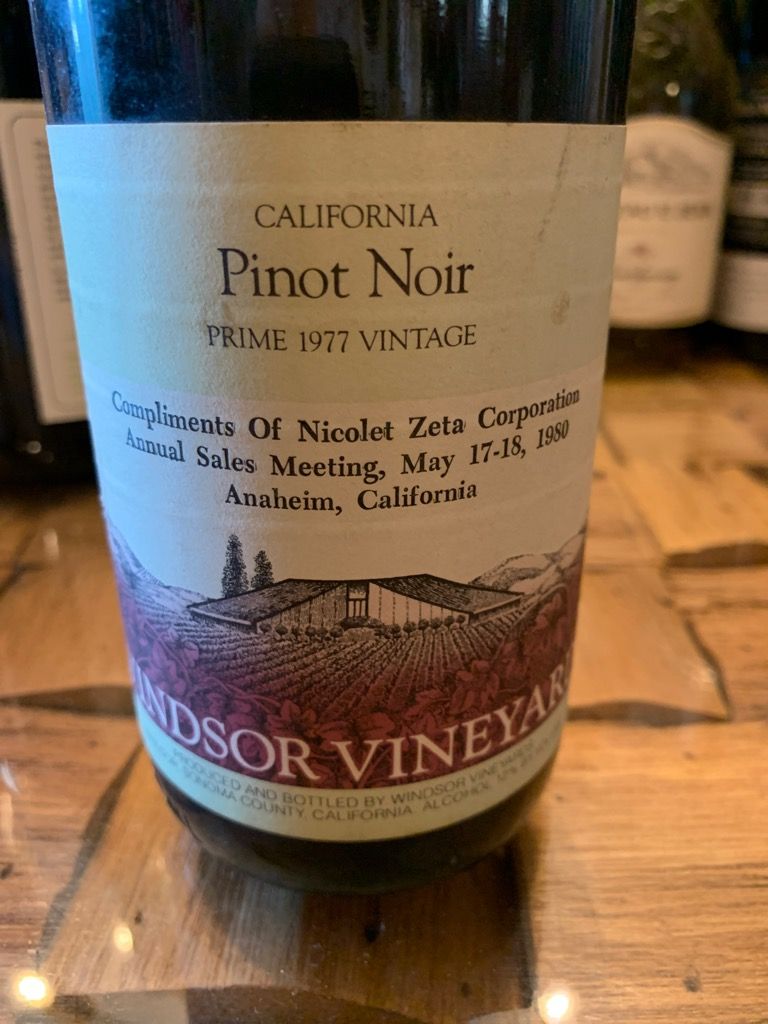 1985 Windsor Vineyards Pinot Noir Prime, USA, California, Sonoma County CellarTracker
