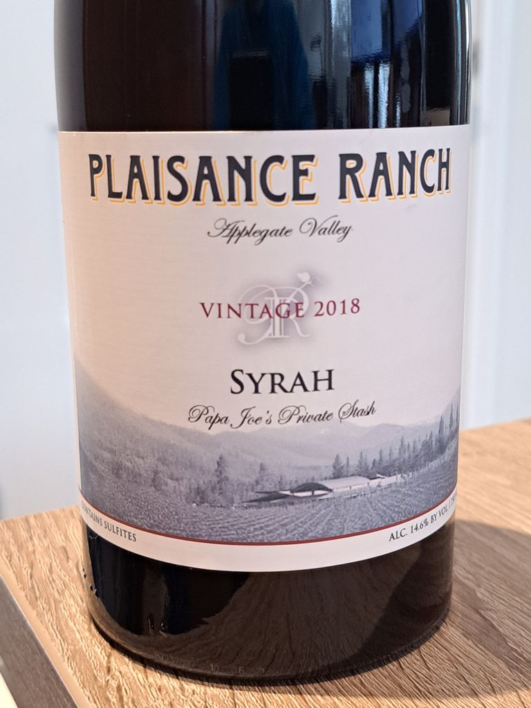 2019 Plaisance Ranch Syrah Papa Joe's Private Stash, USA, Oregon