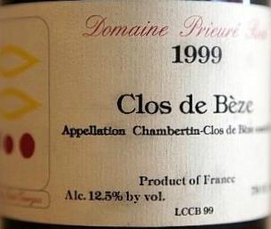 2000 Domaine Prieuré Roch Chambertin-Clos de Bèze - CellarTracker